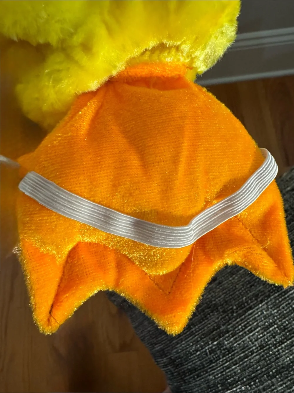 Yellow Plush Duck Kids Costume with White Belly